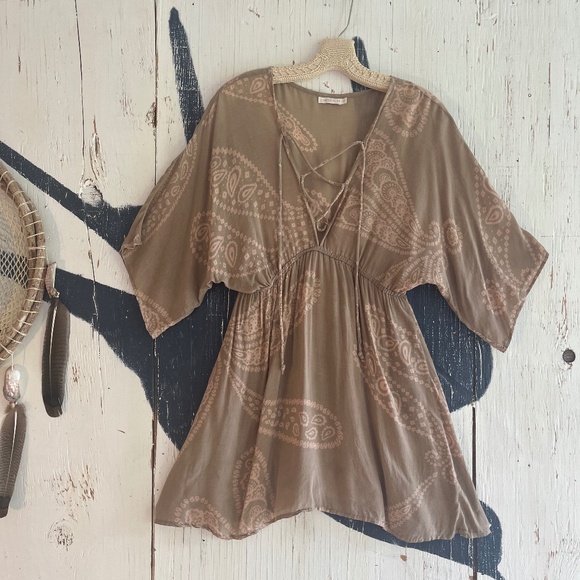 INDAH Paisley Print mini dress in Blush pink SZ: S - Picture 1 of 15